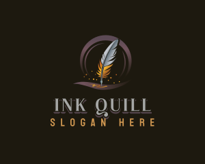 Writing Quill Feather logo design