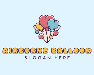 Heart Balloons Party logo design