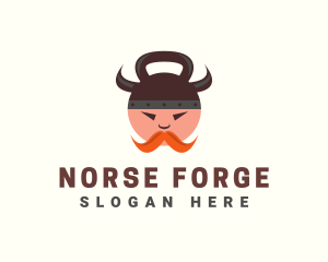 Norse Kettlebell Warrior logo design