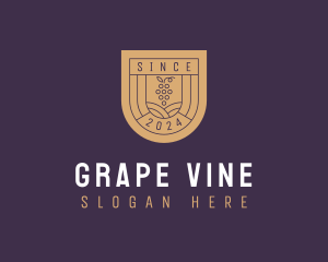 Grape Wine Vineyard logo design