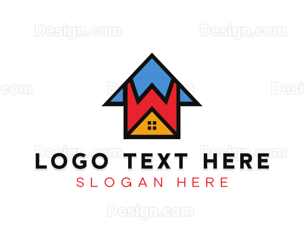 Colorful House Letter W Logo