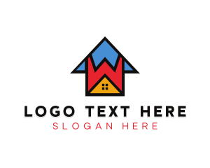 Colorful House Letter W logo