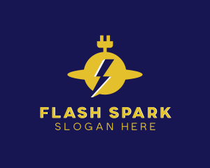 Electric Flash Energy Plug   logo design