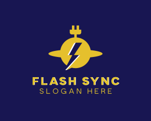 Electric Flash Energy Plug   logo design