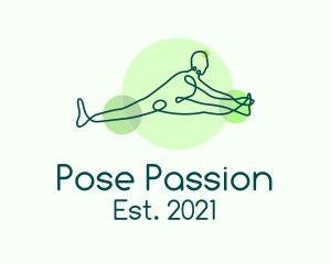 Yoga Stretching Pose  logo design