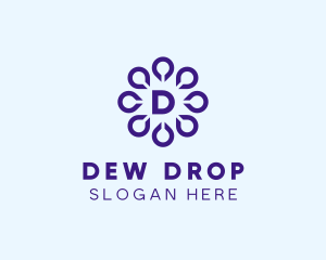 Digital Drop Flower Tech logo design