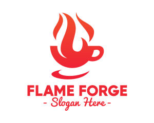 Red Flaming Cup logo design