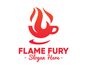 Red Flaming Cup logo design