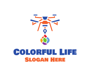 Colorful Drone Delivery logo design