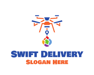 Colorful Drone Delivery logo design