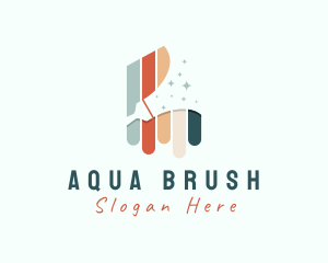 Colorful Paint Brush logo design