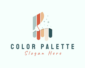 Colorful Paint Brush logo design