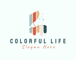 Colorful Paint Brush logo design