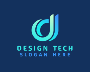 Digital Tech Letter D logo design