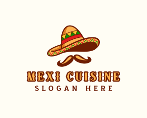 Mexico Hat Mustache logo design