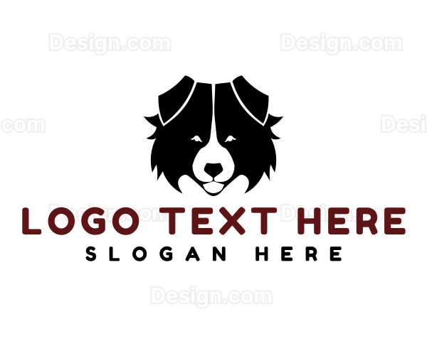 Cute Fluffy Dog Face Logo