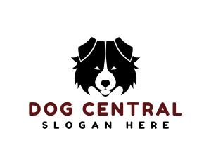 Cute Fluffy Dog Face logo design