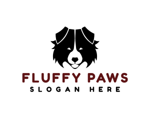 Cute Fluffy Dog Face logo design