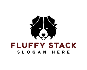 Cute Fluffy Dog Face logo design