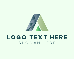 Modern Triangle Geometric Letter A logo