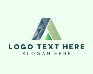 Modern Triangle Geometric Letter A logo