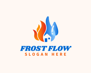 House Droplet Coolant logo design