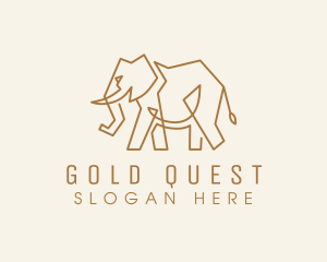 Gold Deluxe Elephant  logo design