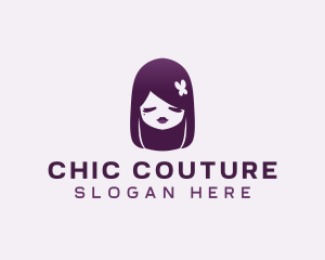 Cute Beauty Woman logo design