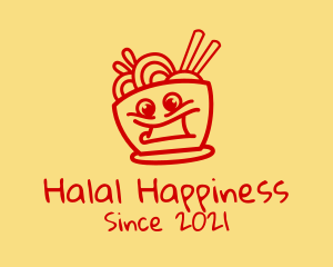 Happy Noodle Bowl logo design