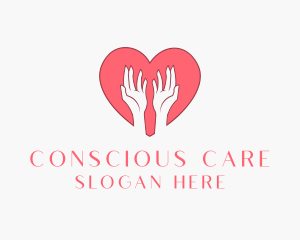 Pink Heart Care logo design