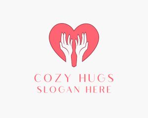 Pink Heart Care logo design