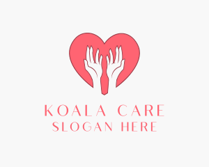 Pink Heart Care logo design