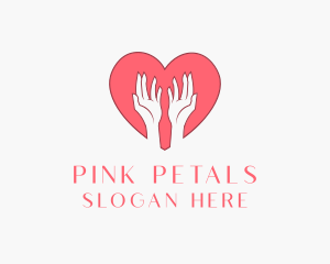 Pink Heart Care logo design