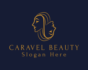 Gold Woman Beauty Salon logo design