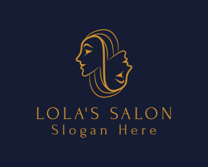 Gold Woman Beauty Salon logo design