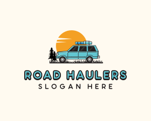 Car Travel Road Trip logo design