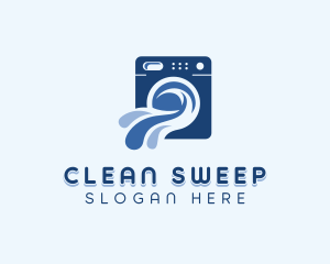 Laundry Cleaning Laundromat logo design