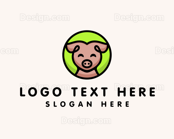 Happy Pig  Animal Logo