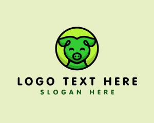 Happy Pig  Animal logo