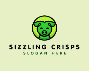 Happy Pig  Animal logo design