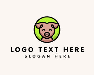 Happy Pig  Animal logo