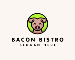 Happy Pig  Animal logo design