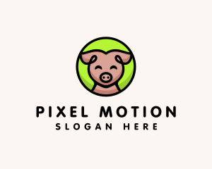 Happy Pig  Animal logo design