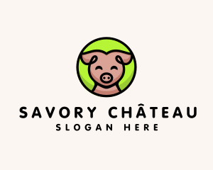 Happy Pig  Animal logo design