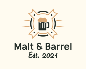 Beer Mug Ribbon Badge logo