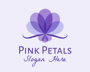 Purple Flower Petals logo design