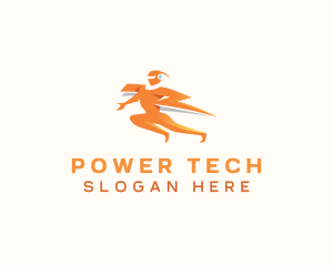 Electric Bolt Human logo design