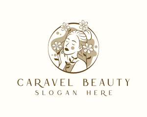 Floral Beauty Woman logo design