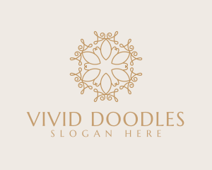 Vine Floral Mandala logo design