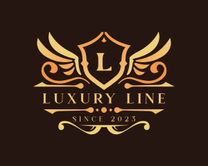 Luxury Wings Shield logo design